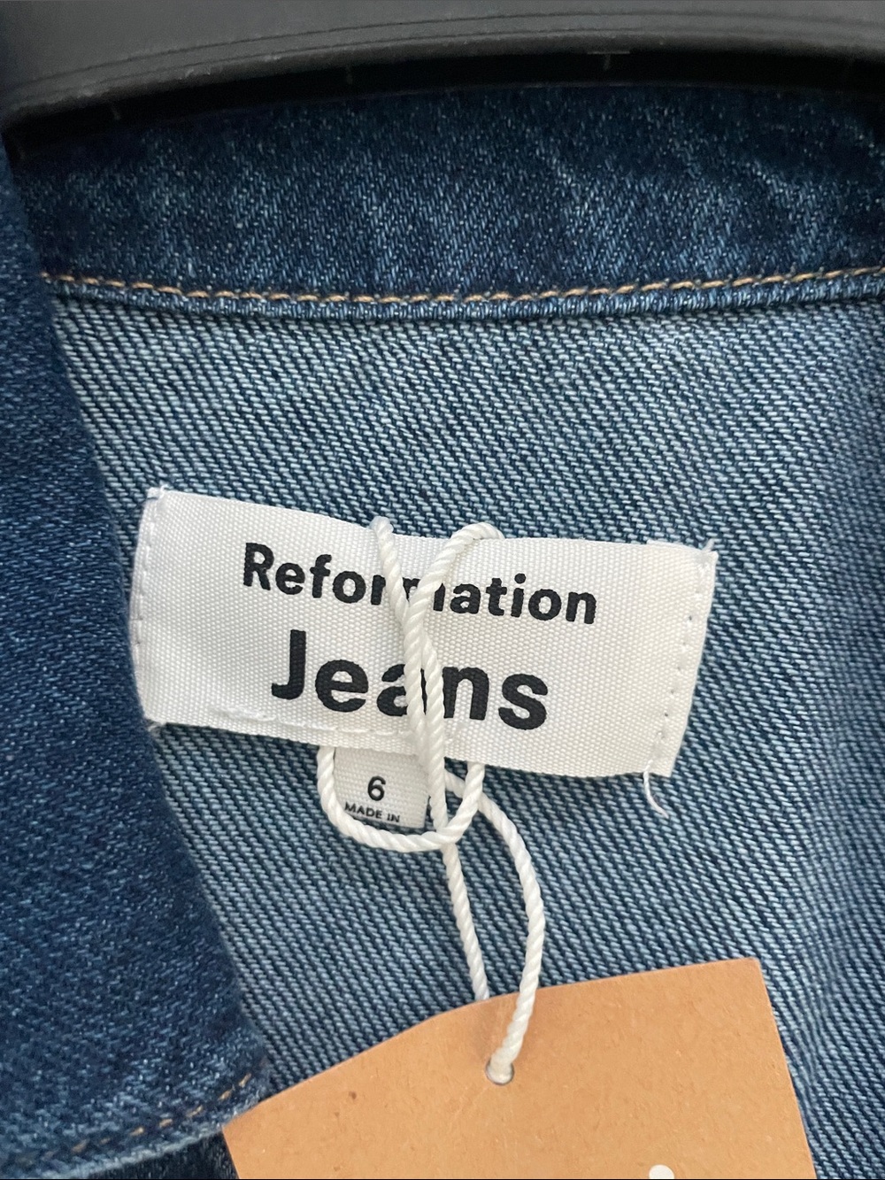 REFORMATION denim short sleeve jumpsuit NWT sz6 - Picture 5 of 6